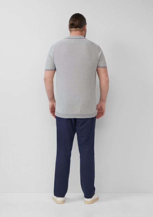 Gestricktes Poloshirt aus Leinenmix