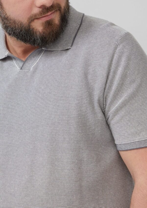 Gestricktes Poloshirt aus Leinenmix