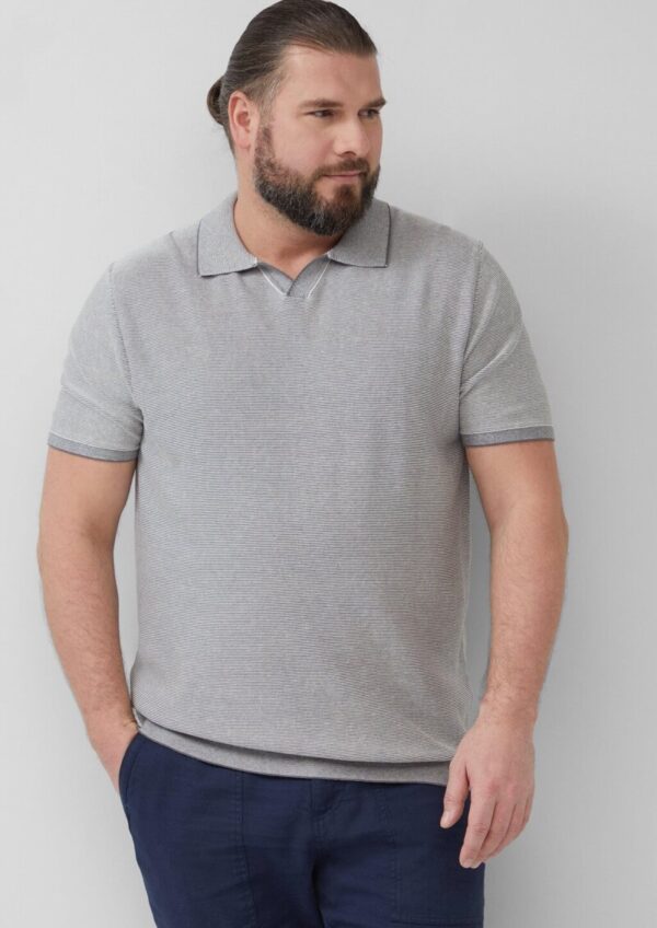 Gestricktes Poloshirt aus Leinenmix