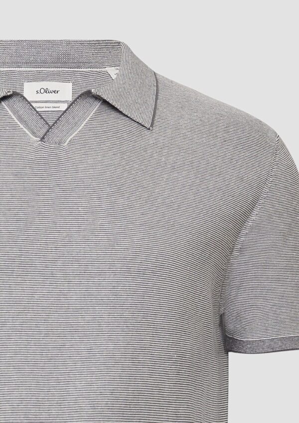 Gestricktes Poloshirt aus Leinenmix