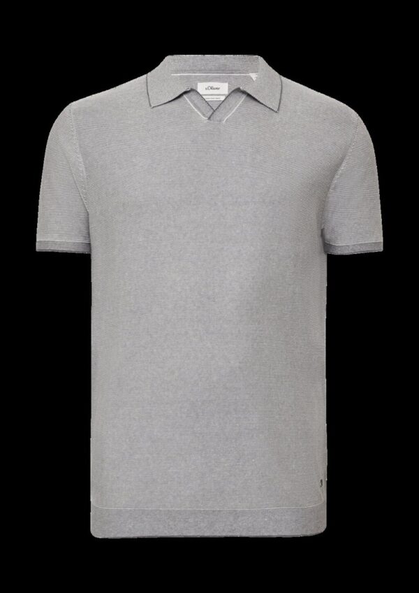 Gestricktes Poloshirt aus Leinenmix