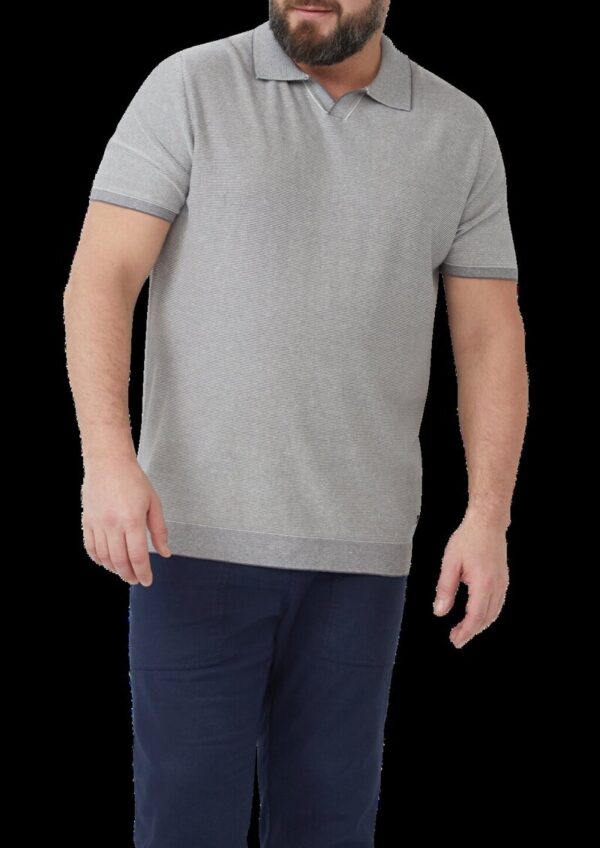 Gestricktes Poloshirt aus Leinenmix