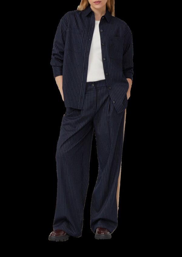 High-Rise-Hose mit Bundfalte und Nadelstreifen