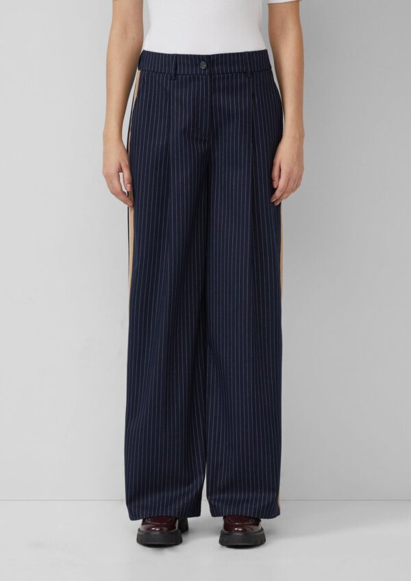 High-Rise-Hose mit Bundfalte und Nadelstreifen