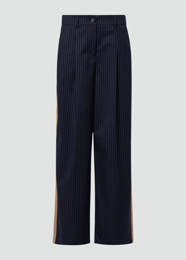 High-Rise-Hose mit Bundfalte und Nadelstreifen