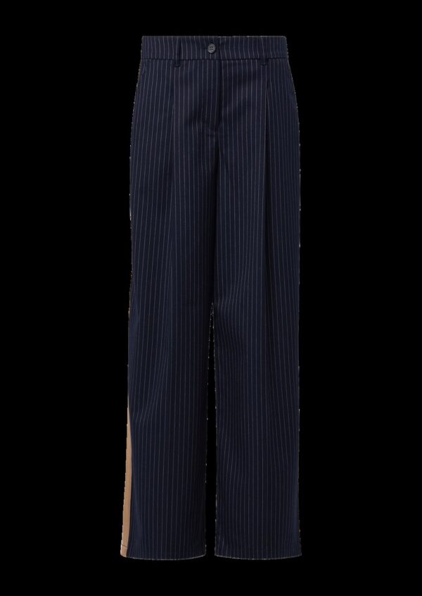 High-Rise-Hose mit Bundfalte und Nadelstreifen