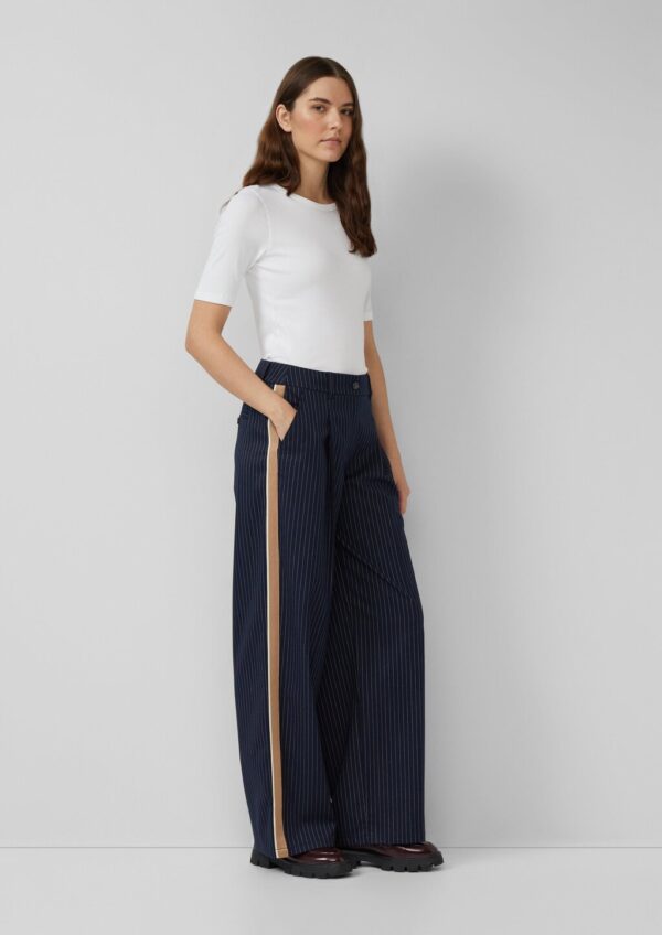 High-Rise-Hose mit Bundfalte und Nadelstreifen