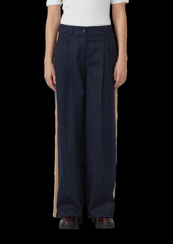 High-Rise-Hose mit Bundfalte und Nadelstreifen