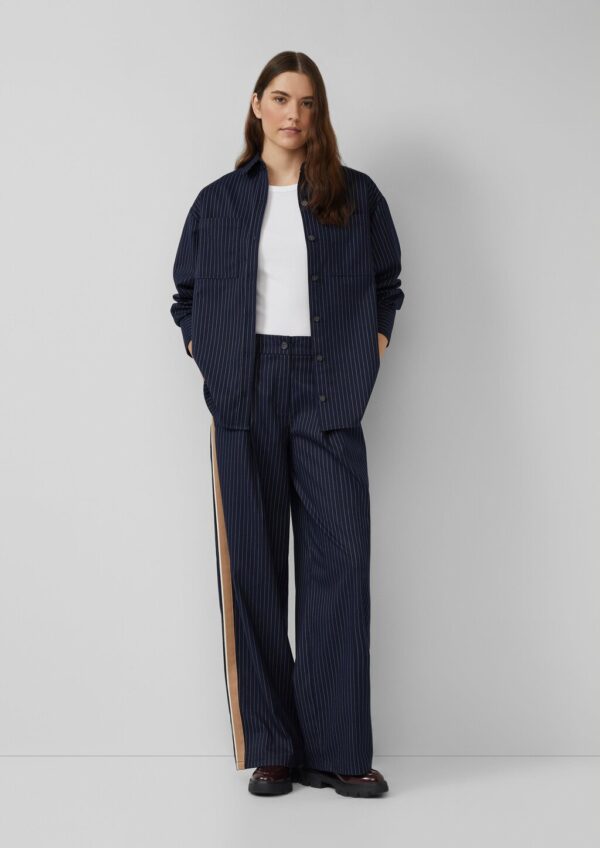 High-Rise-Hose mit Bundfalte und Nadelstreifen