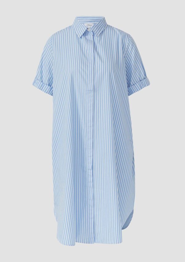 Lässiges Popeline-Kleid mit Hemdkragen und Eingrifftaschen