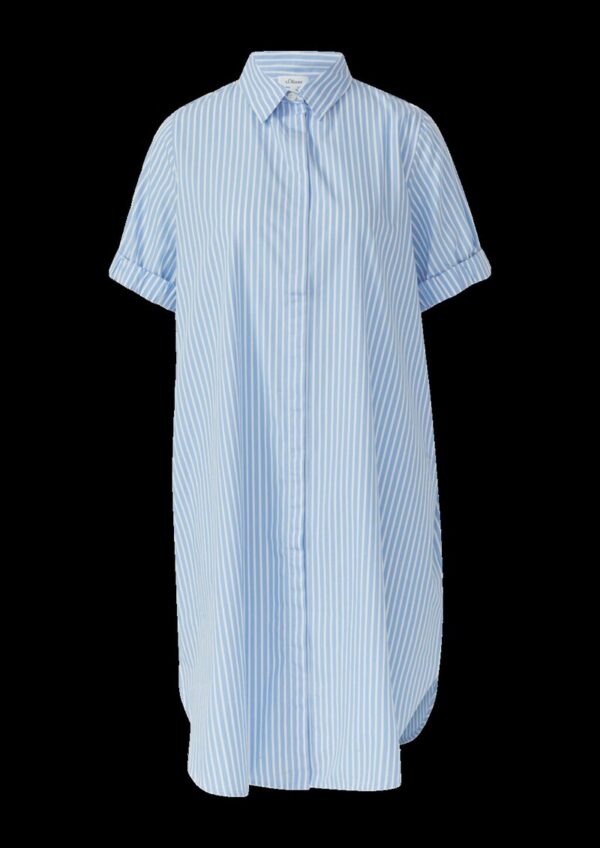 Lässiges Popeline-Kleid mit Hemdkragen und Eingrifftaschen