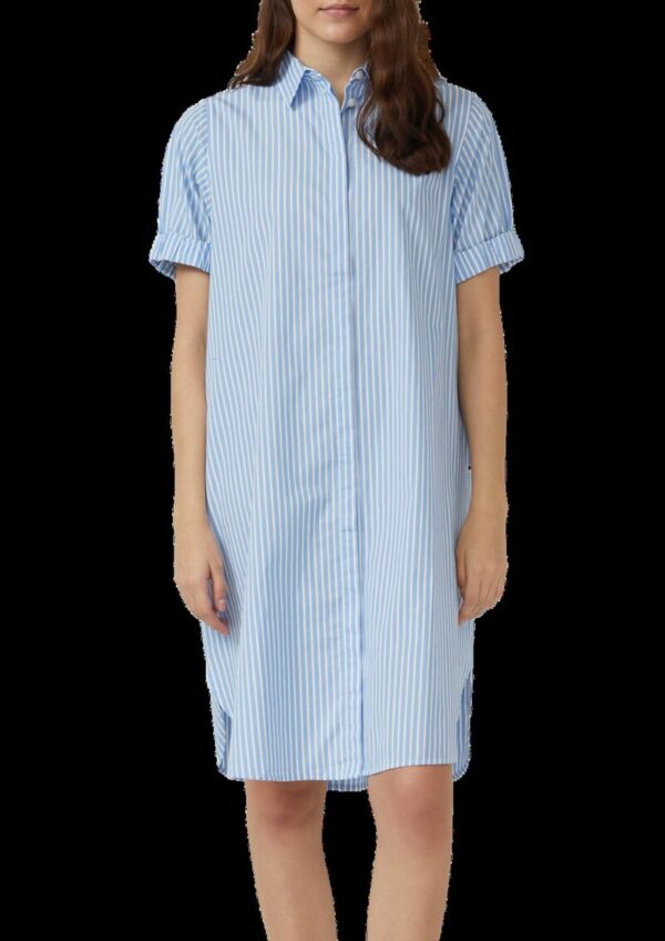 Lässiges Popeline-Kleid mit Hemdkragen und Eingrifftaschen