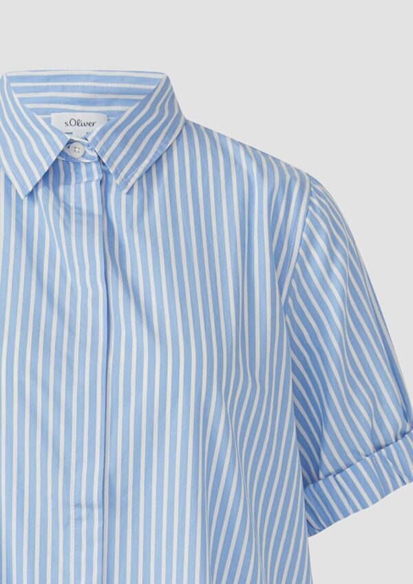 Lässiges Popeline-Kleid mit Hemdkragen und Eingrifftaschen