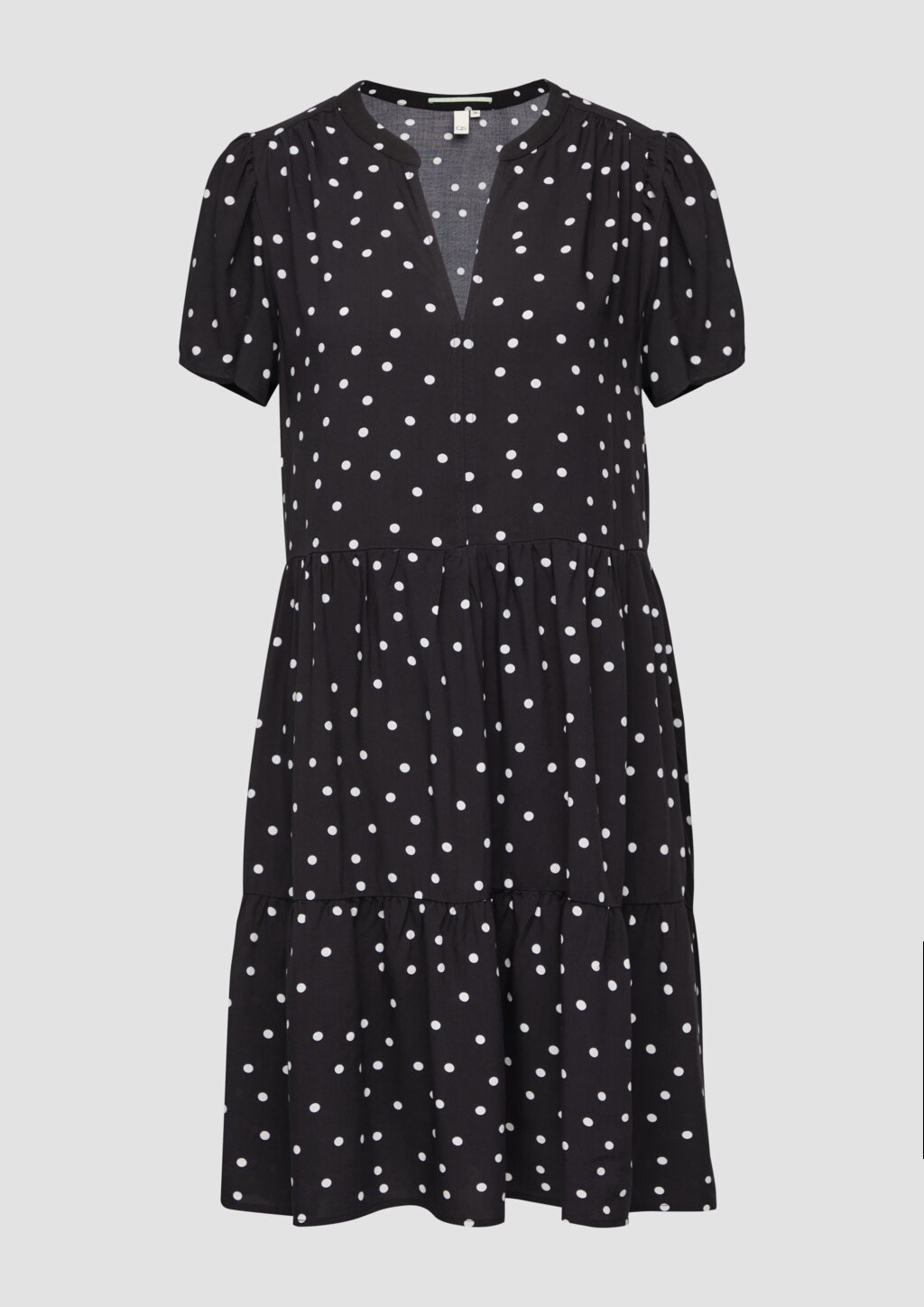 Kurzes Viskosekleid mit All-over-Print