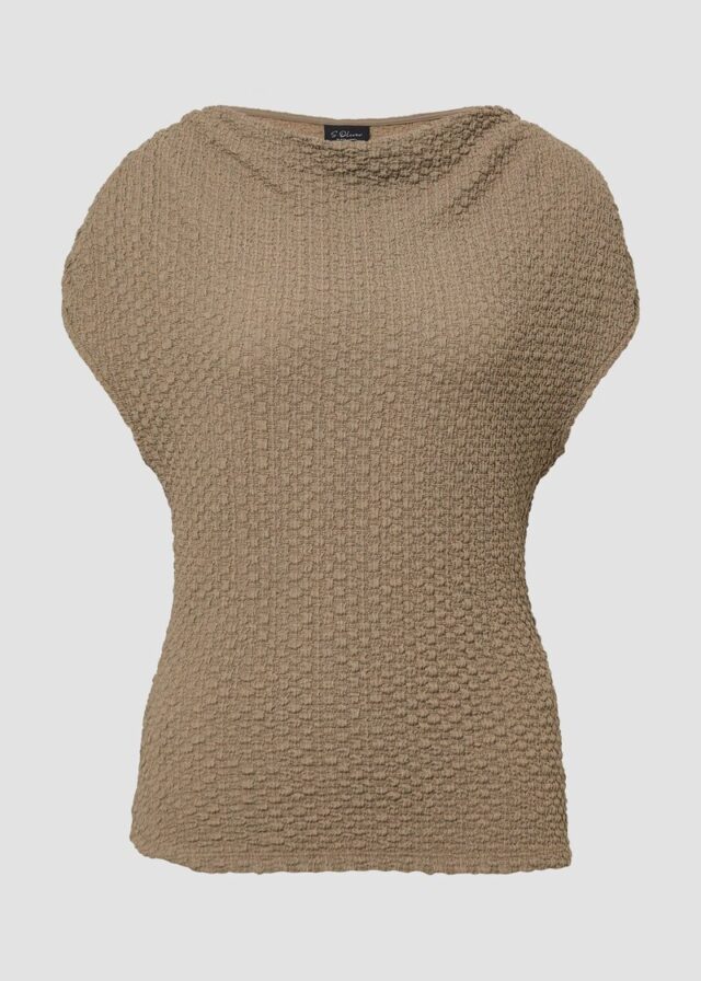 Ärmelloses Shirt mit Wasserfall-Ausschnitt