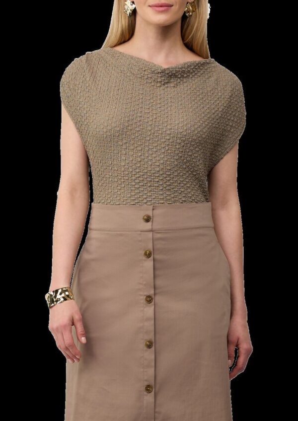 Ärmelloses Shirt mit Wasserfall-Ausschnitt