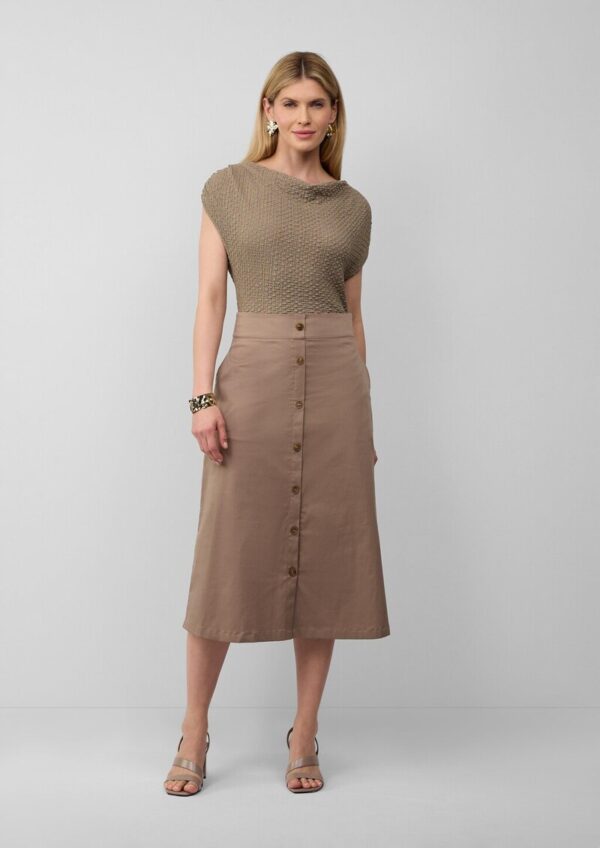 Ärmelloses Shirt mit Wasserfall-Ausschnitt