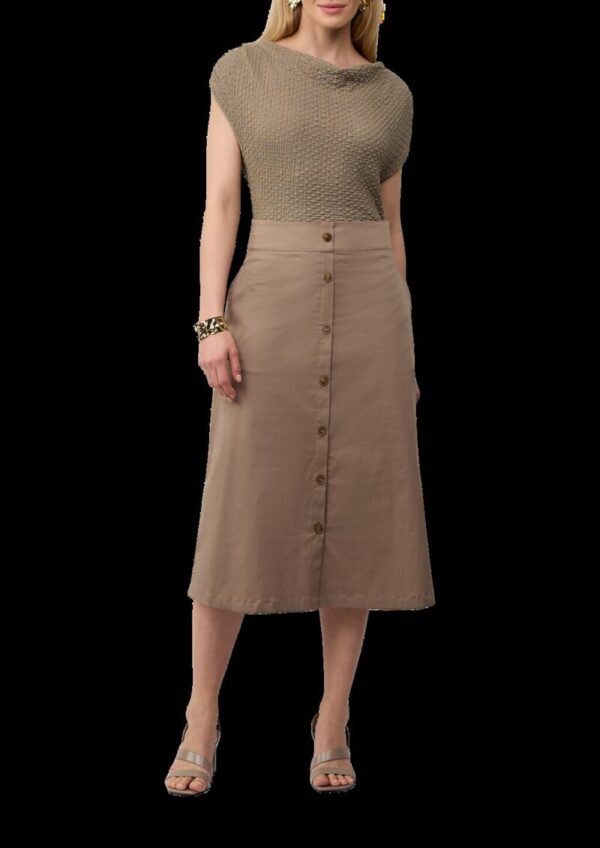 Ärmelloses Shirt mit Wasserfall-Ausschnitt