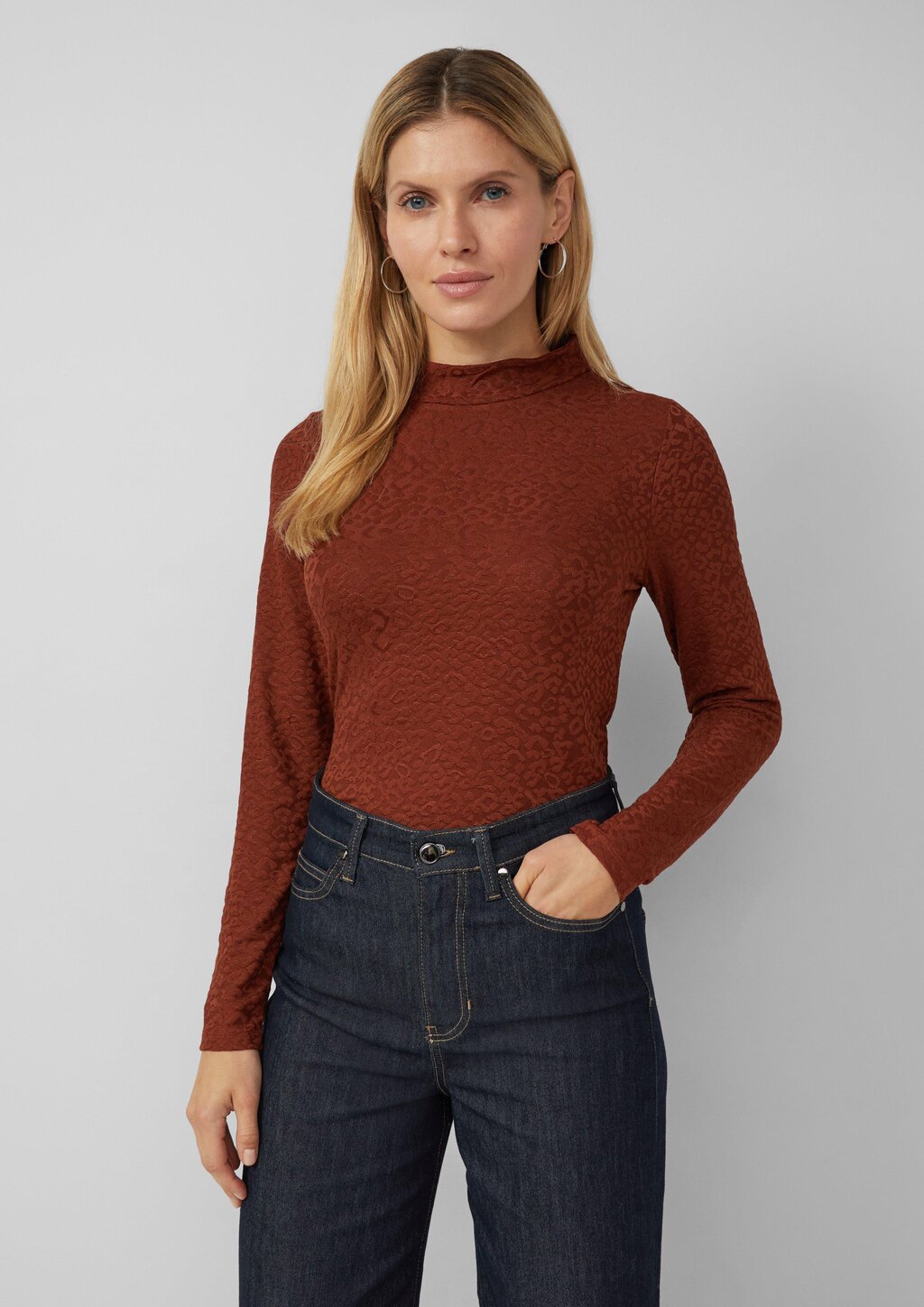 Leicht glänzendes Jacquard-Shirt