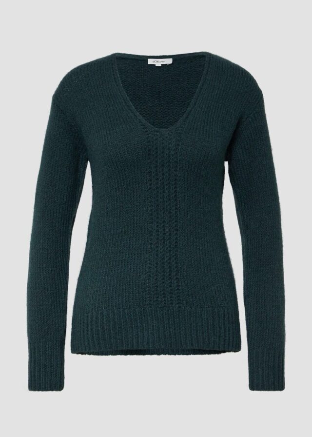 Alpakamixpullover mit Strickmuster