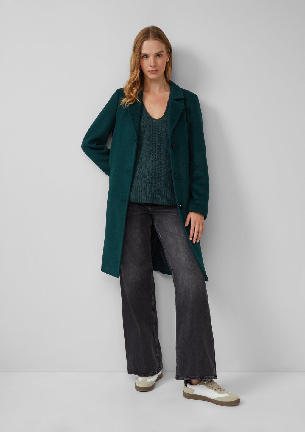 Alpakamixpullover mit Strickmuster