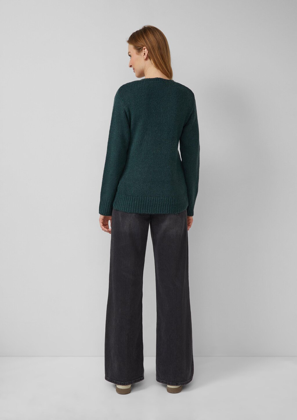 Alpakamixpullover mit Strickmuster