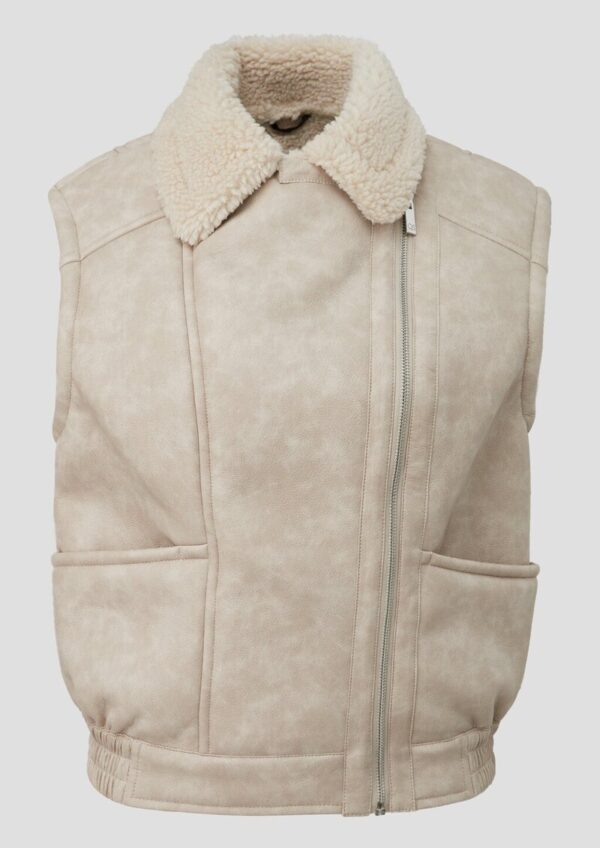 Weste in Lammfelloptik
