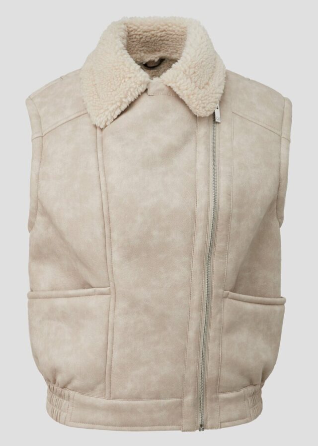 Weste in Lammfelloptik