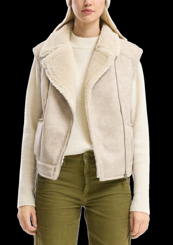 Weste in Lammfelloptik