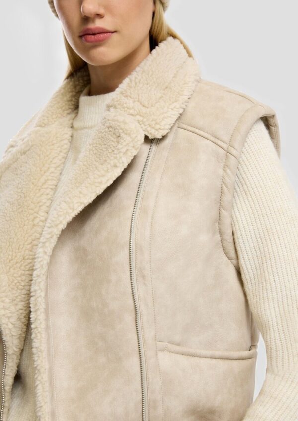 Weste in Lammfelloptik