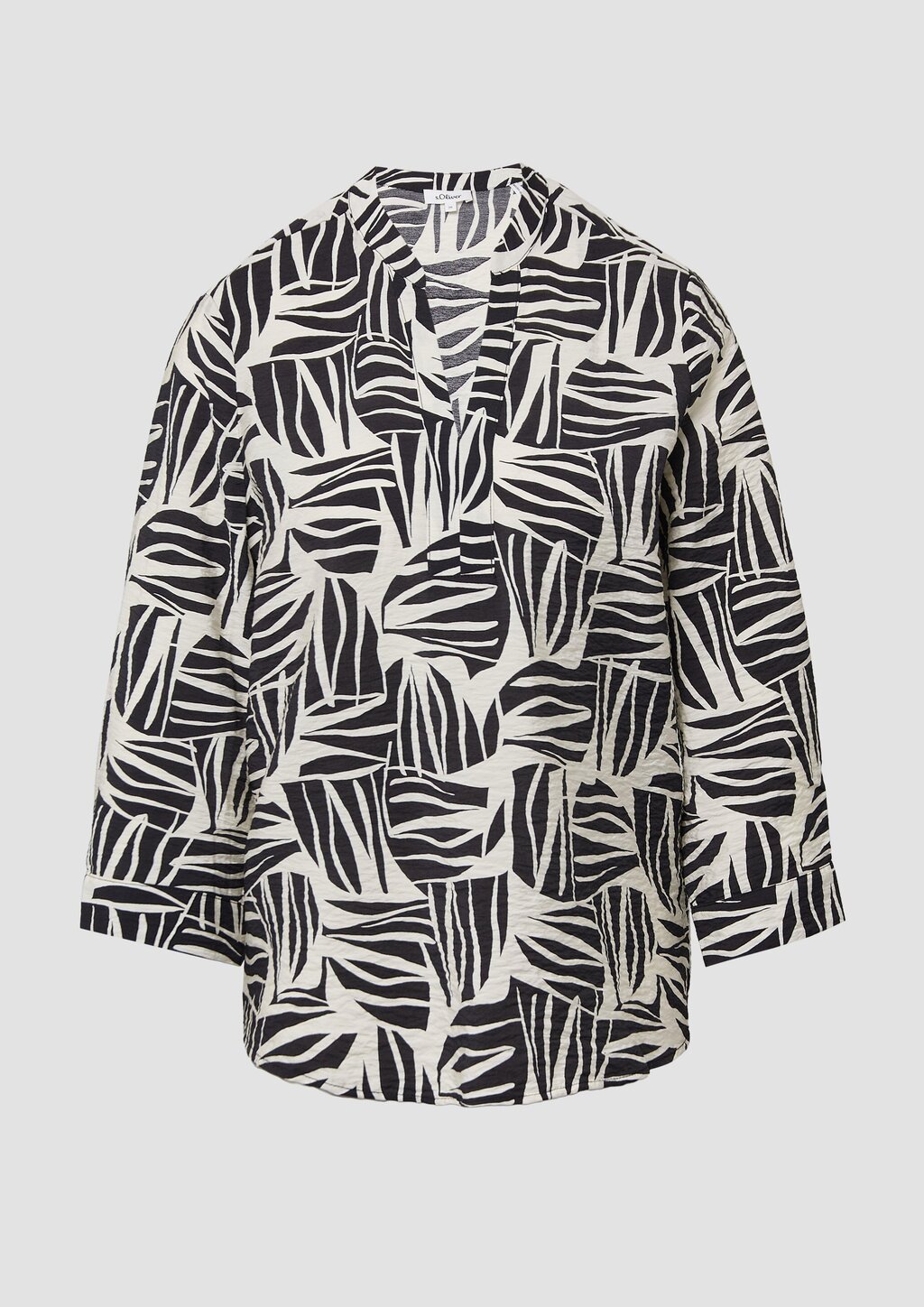 Bluse aus strukturiertem Viskosemix mit All-over-Print