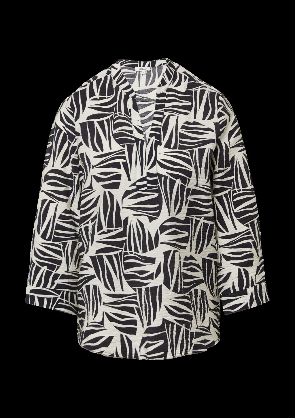 Bluse aus strukturiertem Viskosemix mit All-over-Print