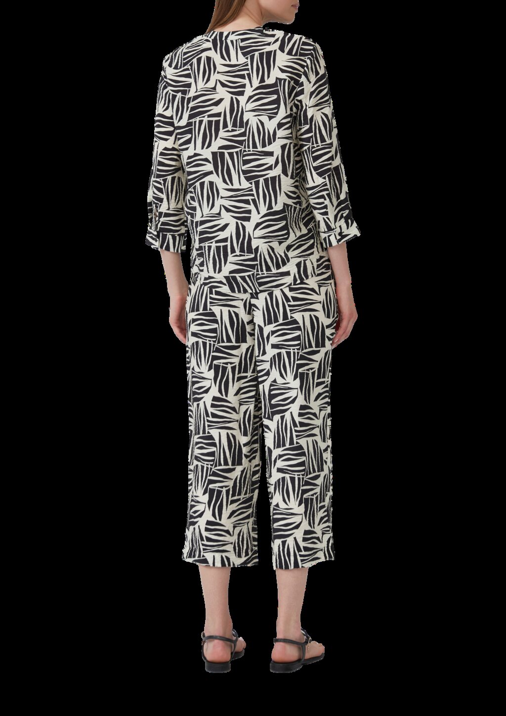 Bluse aus strukturiertem Viskosemix mit All-over-Print