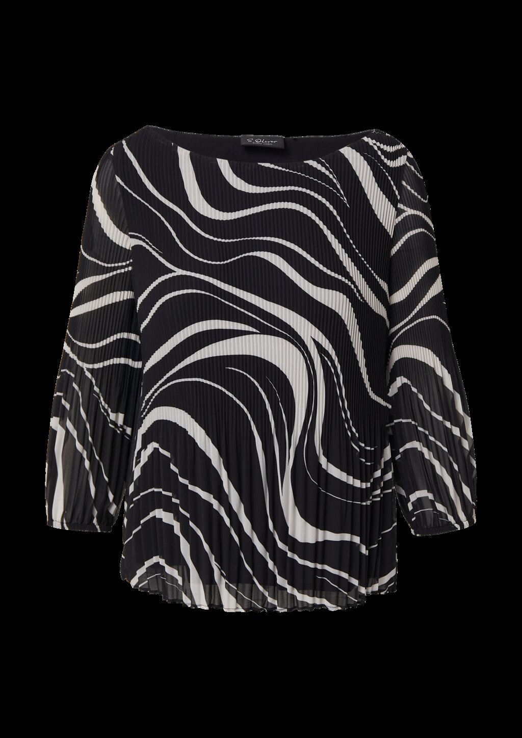 Plissierte Bluse mit All-over-Print