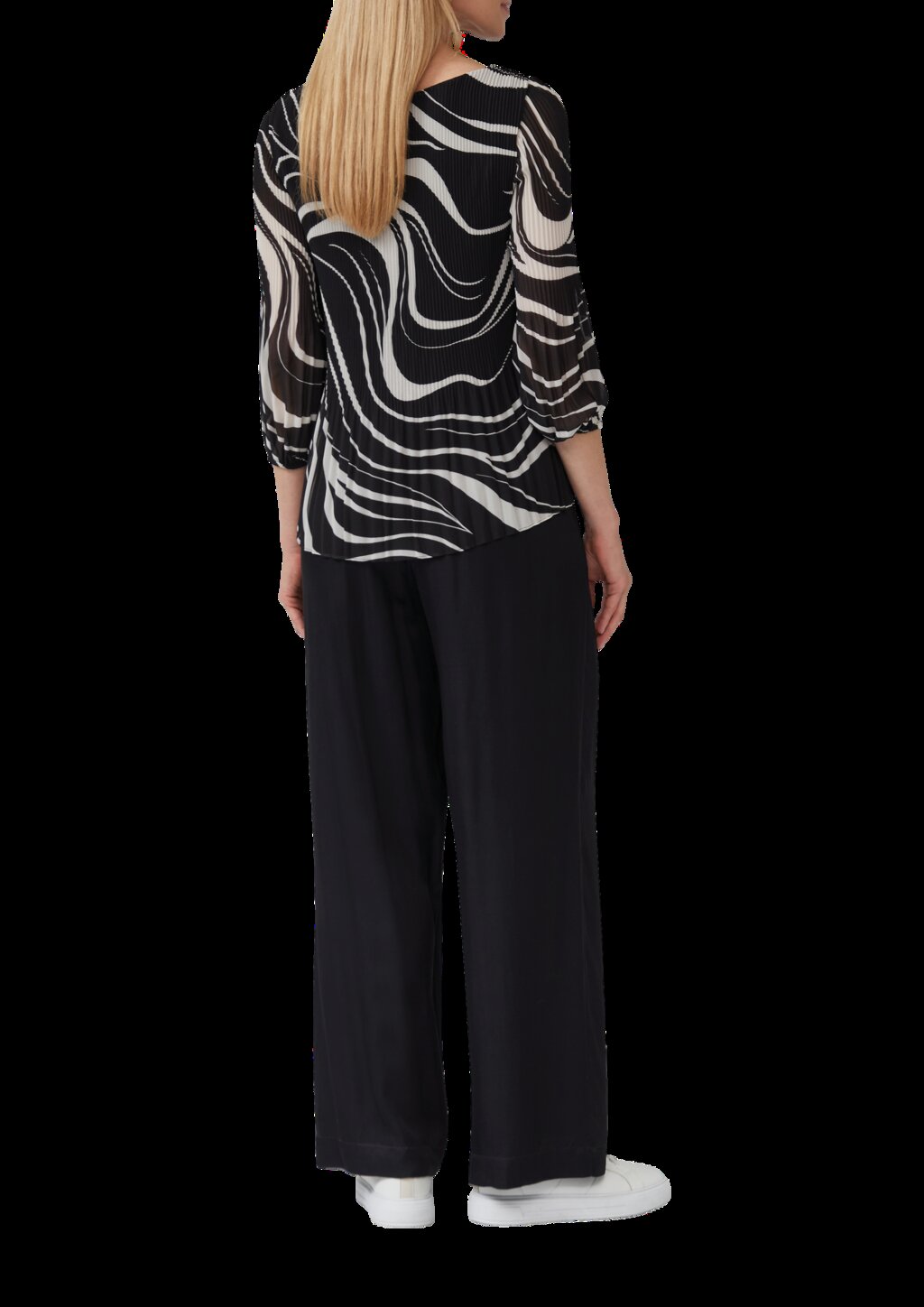 Plissierte Bluse mit All-over-Print