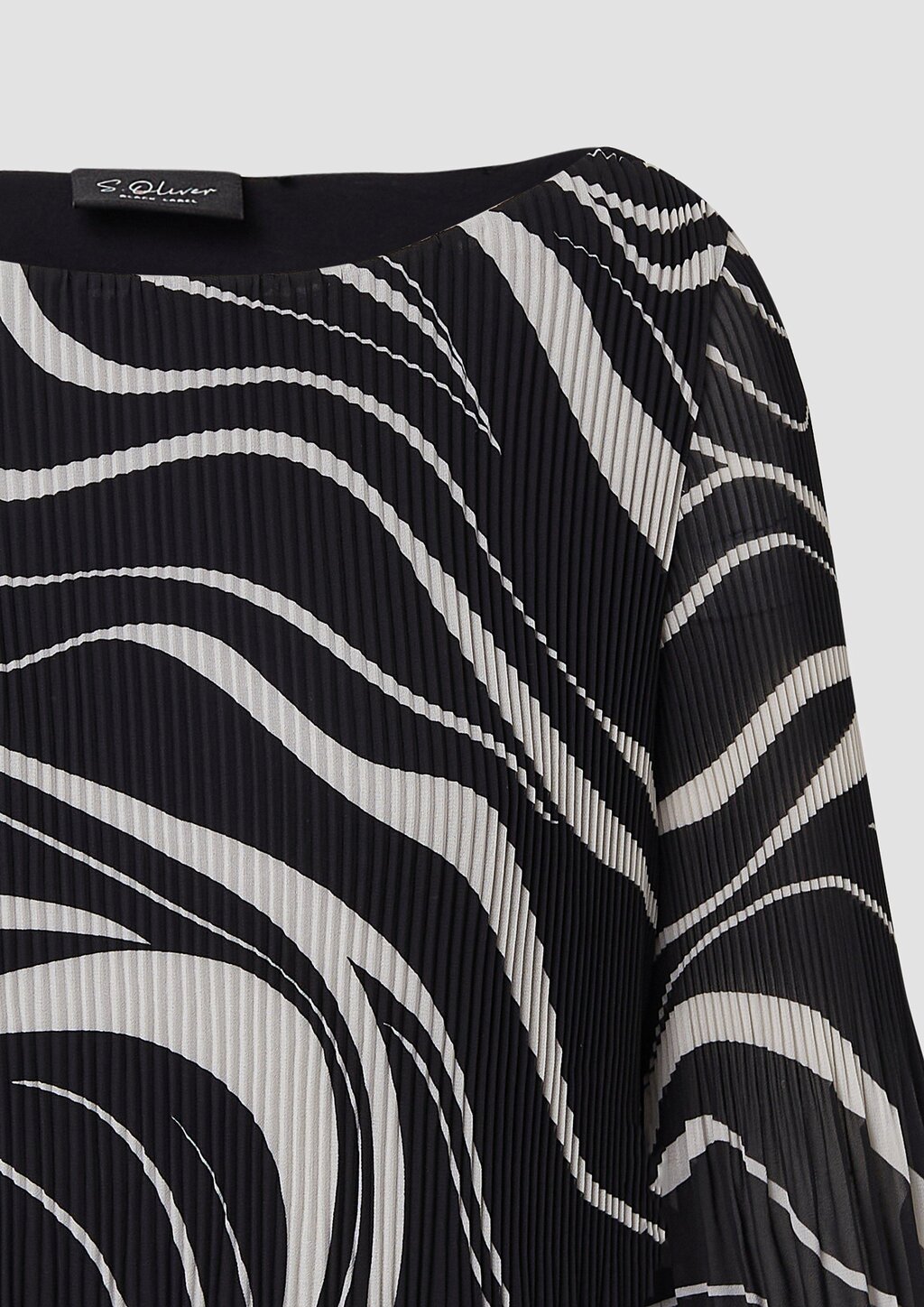 Plissierte Bluse mit All-over-Print