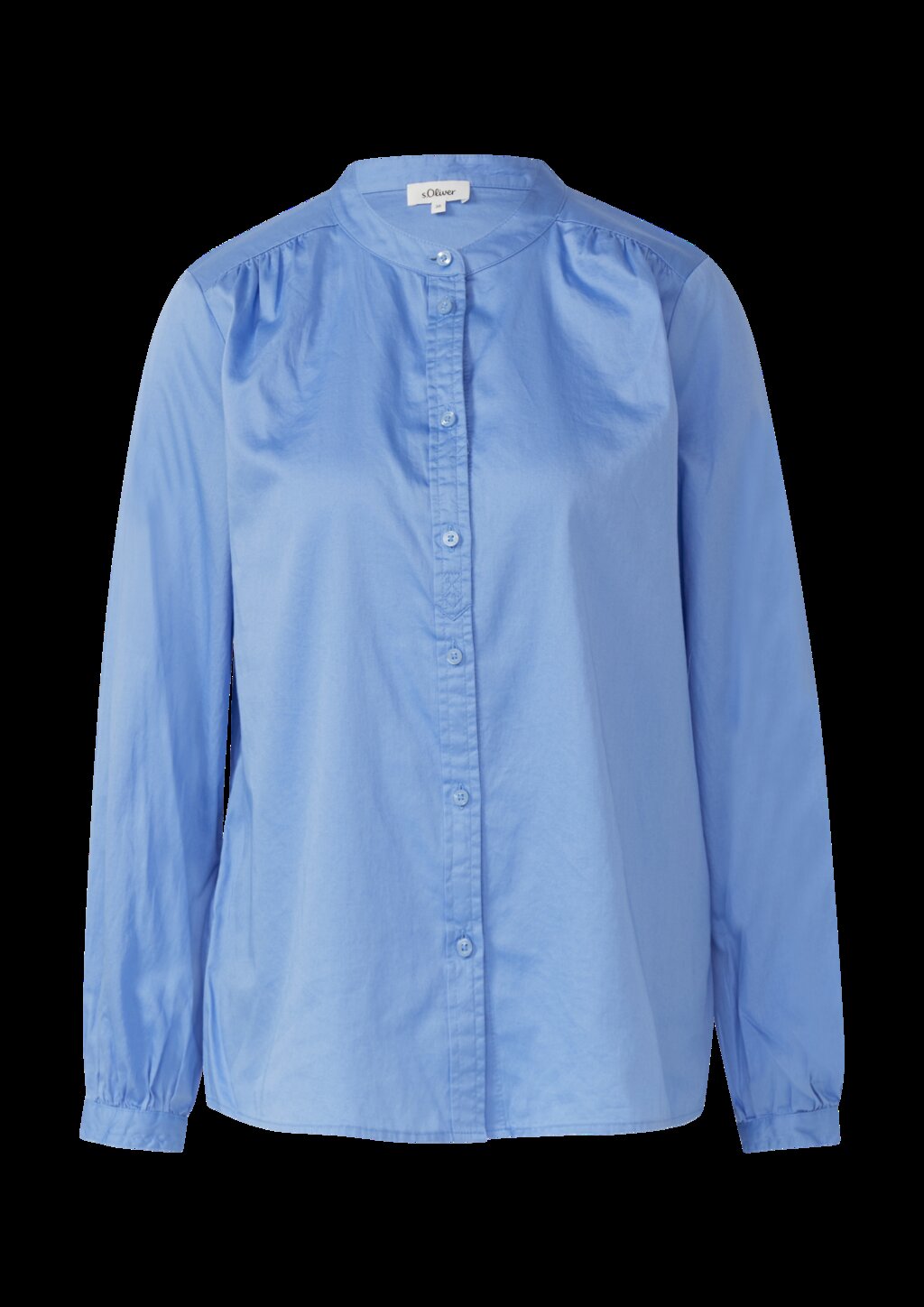 Stehkragen-Bluse aus leichtem Baumwoll-Satin