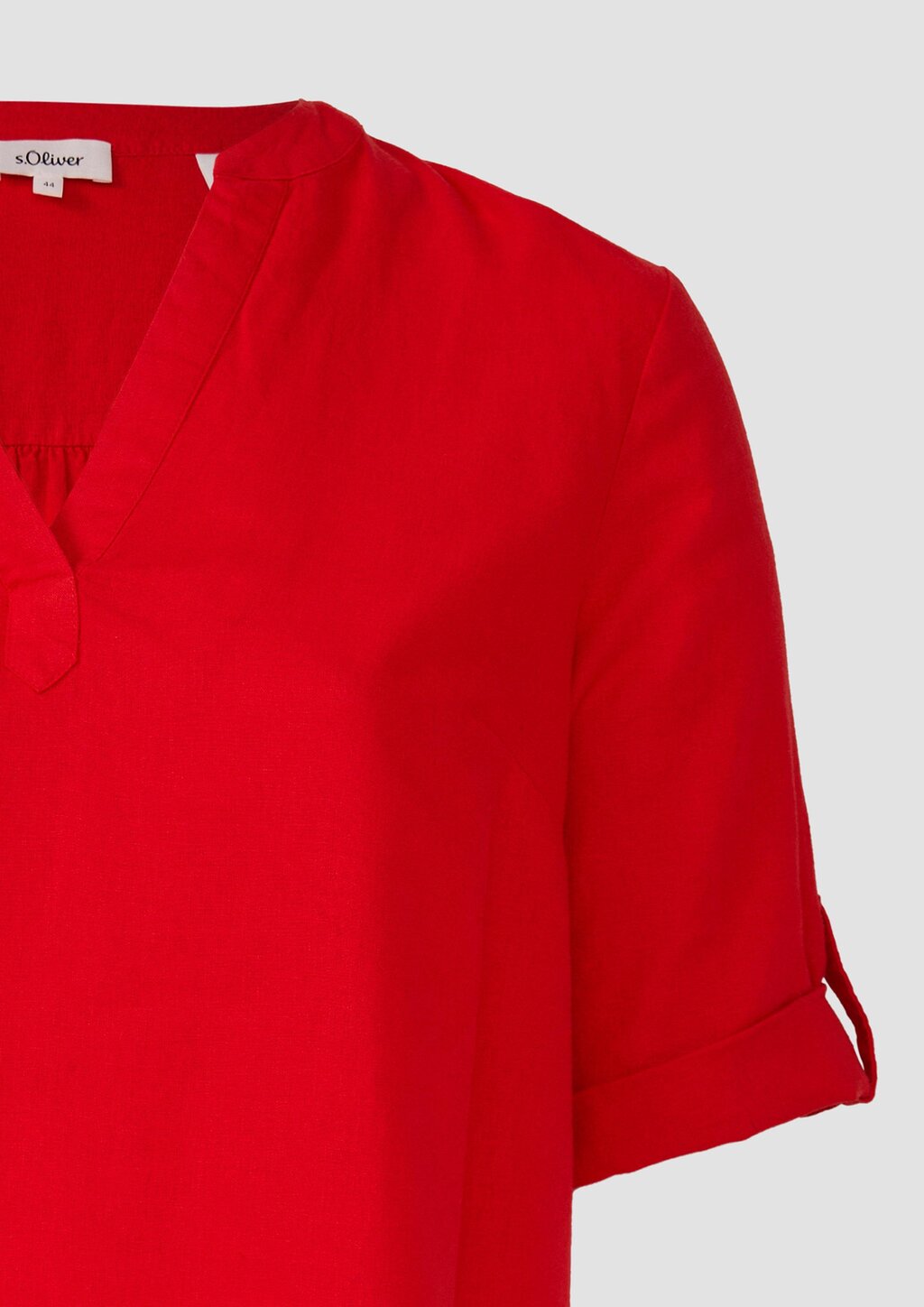 Leinenmix-Bluse mit Turn-up