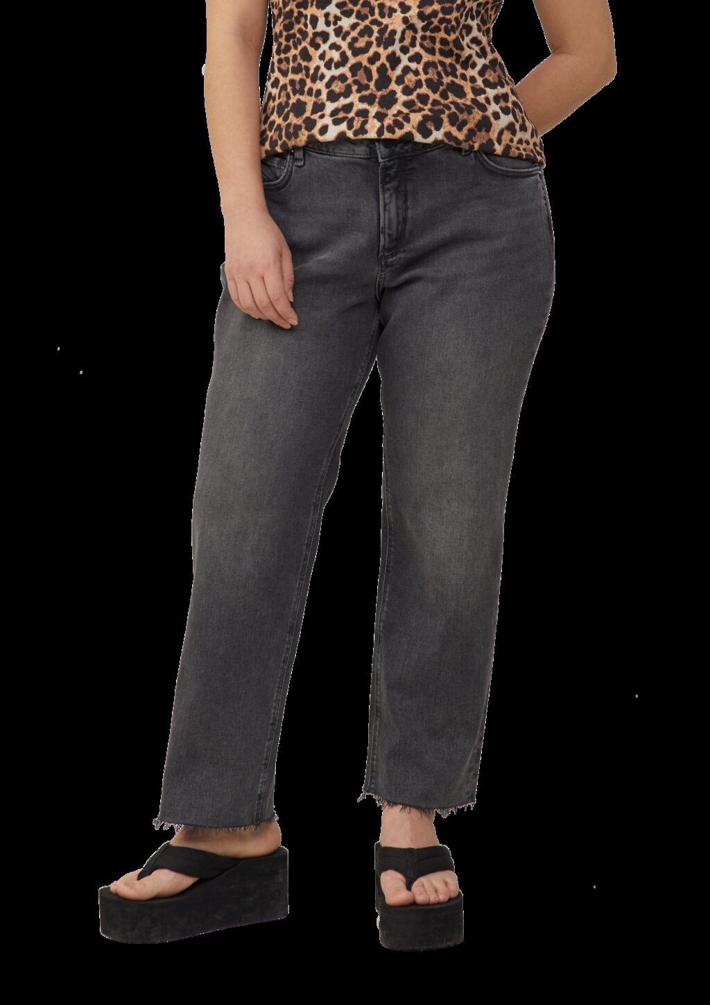 Ankle-Jeans / Slim Fit / Mid Rise / Straight Leg