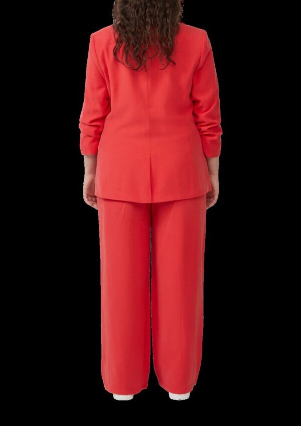 Langer Blazer aus Viskosemix mit Raff-Detail am Ärmel