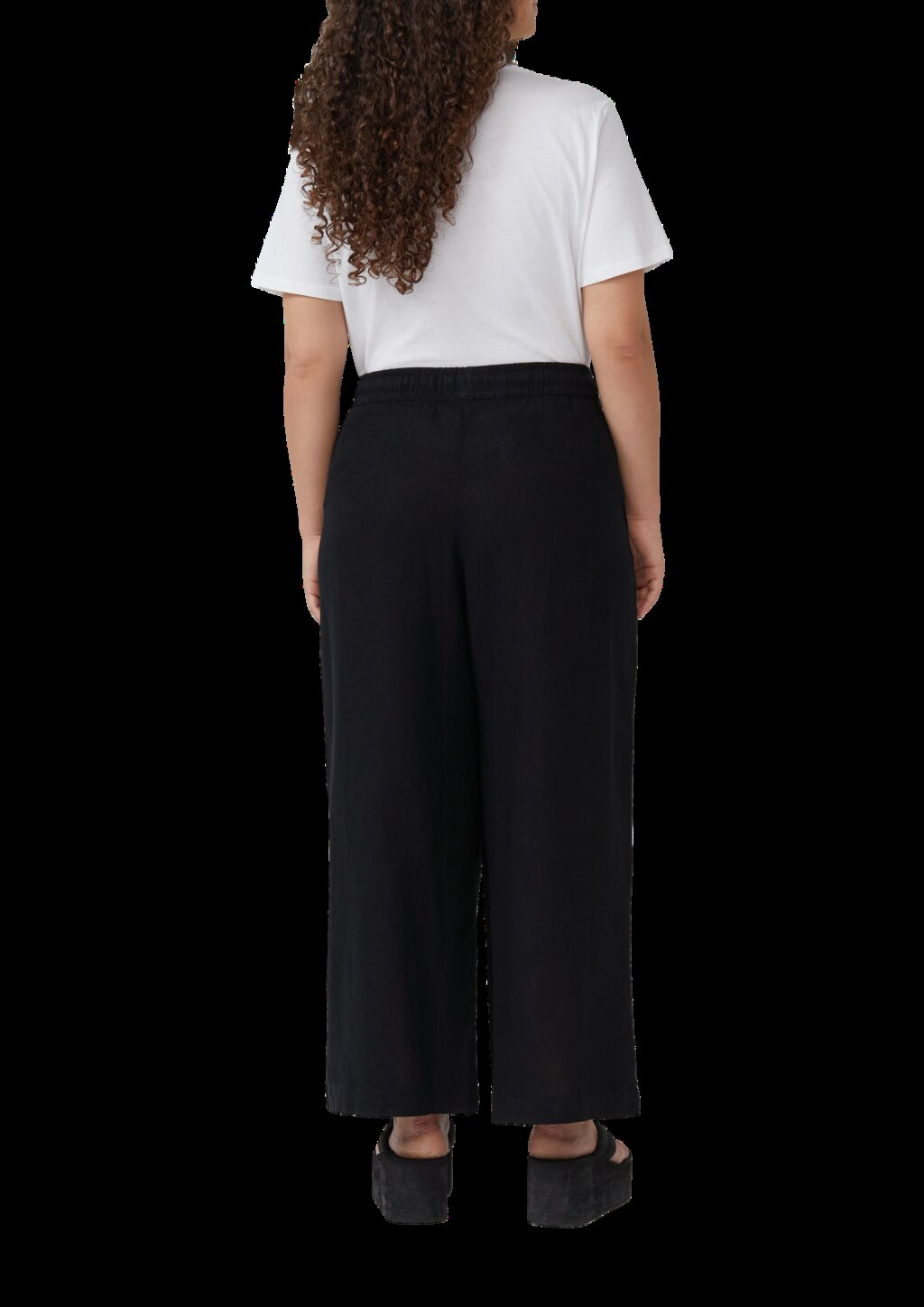 Wide Leg-Hose aus Leinenmix