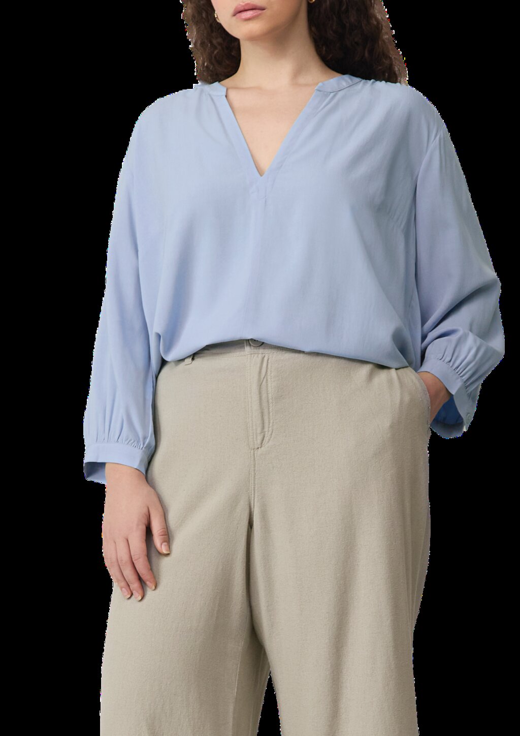 Bluse aus Viskose mit Smok-Detail