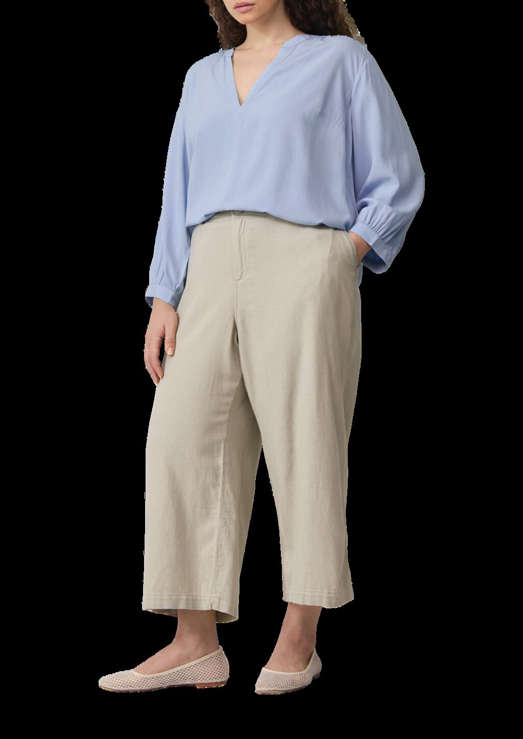 Bluse aus Viskose mit Smok-Detail