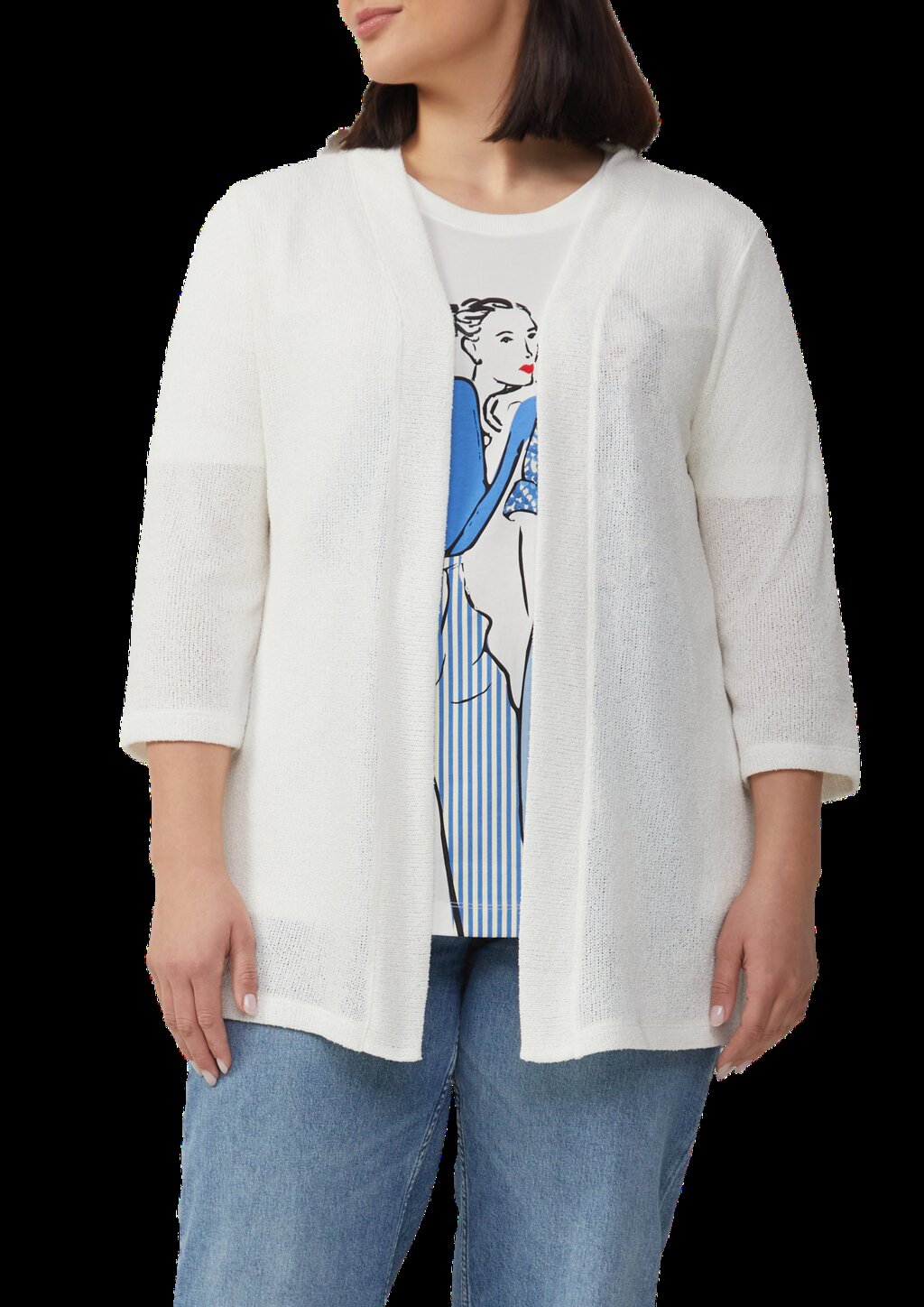 Cardigan aus Bouclégarn mit 3/4-Ärmeln