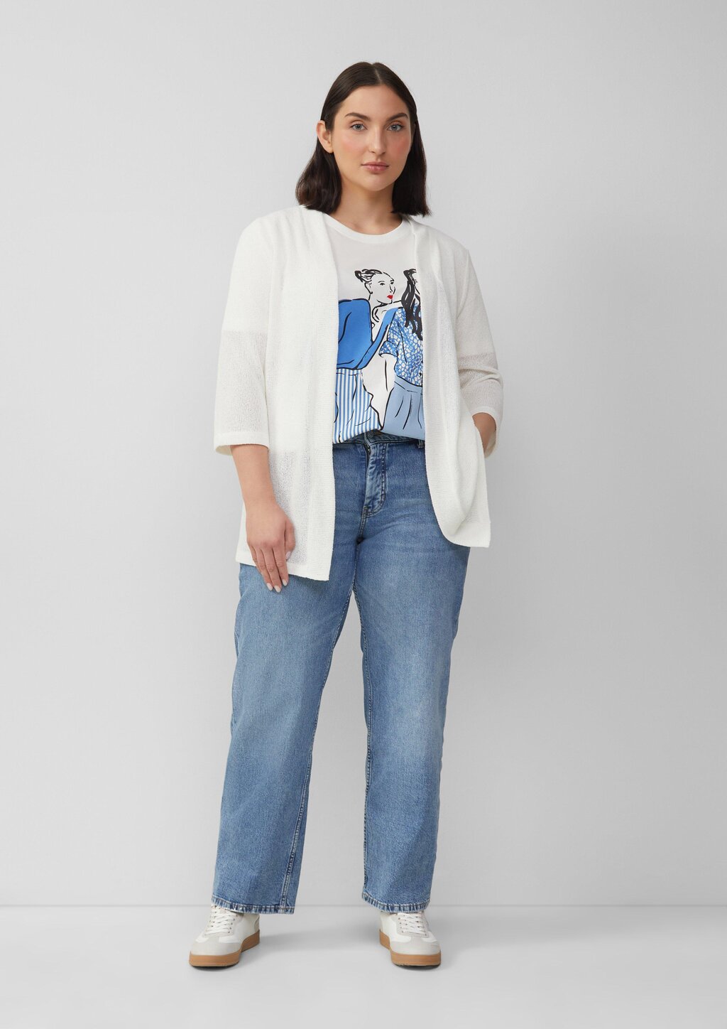 Cardigan aus Bouclégarn mit 3/4-Ärmeln