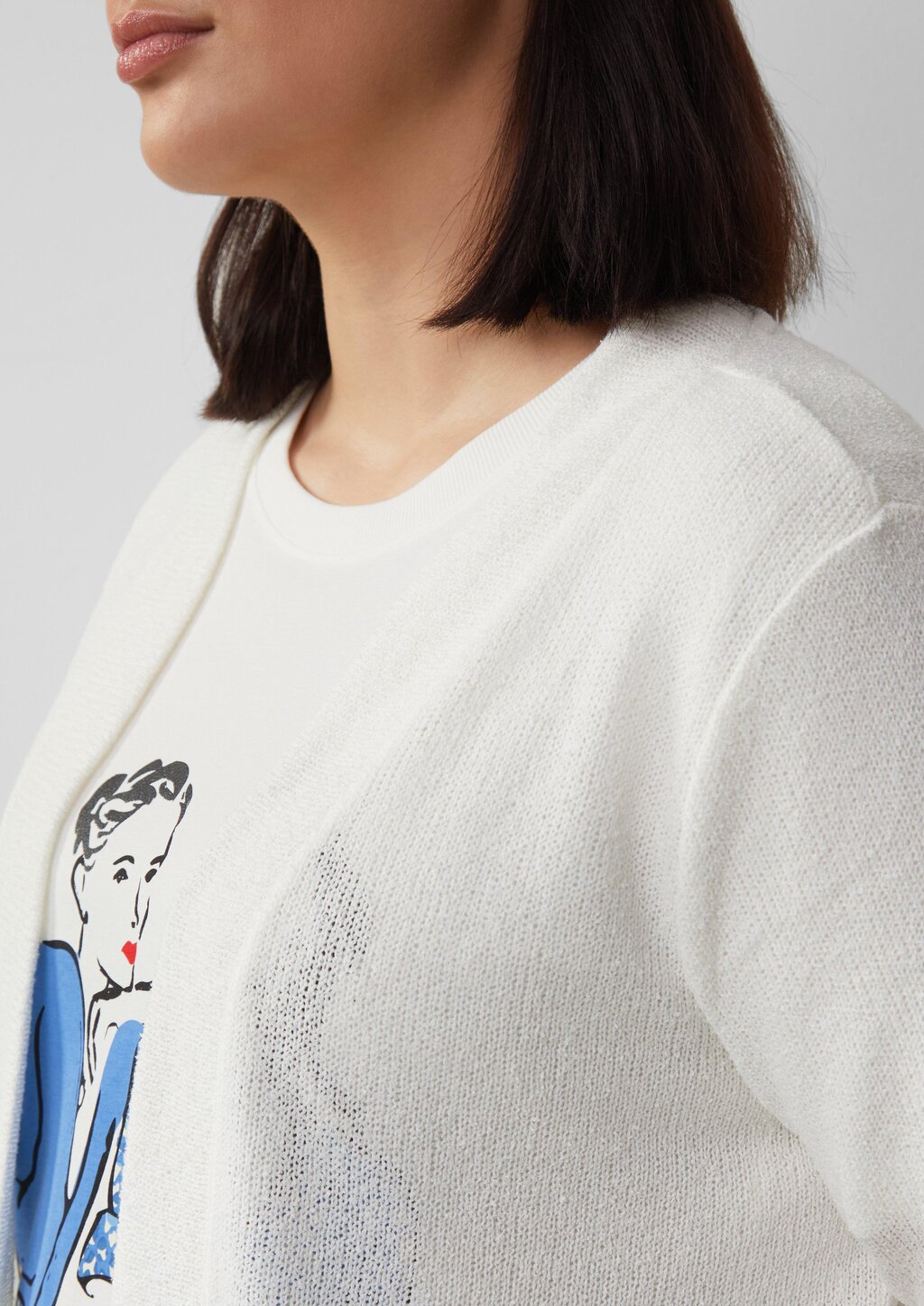 Cardigan aus Bouclégarn mit 3/4-Ärmeln