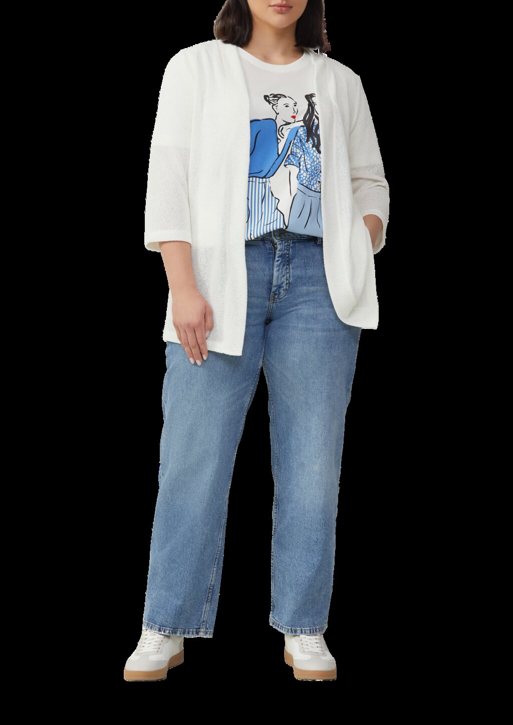 Cardigan aus Bouclégarn mit 3/4-Ärmeln