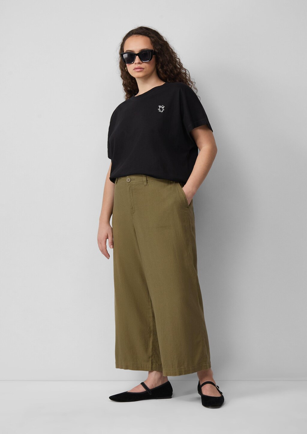 Culotte aus Leinenmix