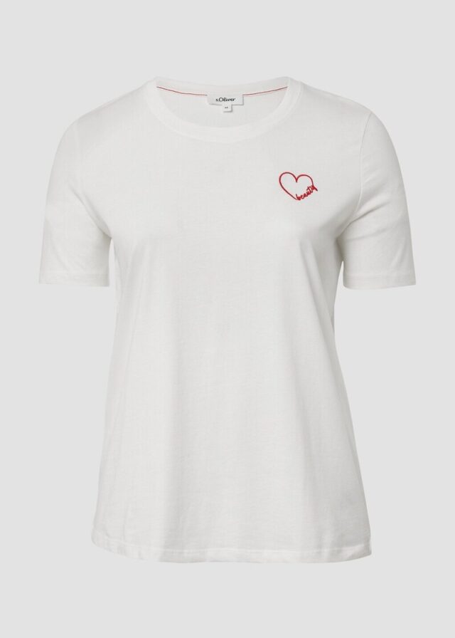 Jersey-Shirt aus Baumwolle mit Stickerei