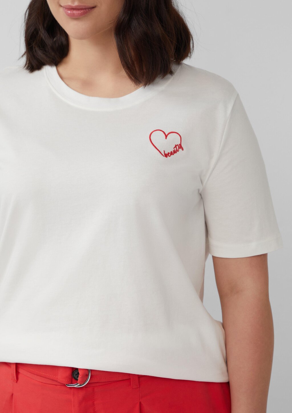 Jersey-Shirt aus Baumwolle mit Stickerei